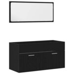 vidaXL Set de Meubles pour Salle de Bain avec porte 3 Pièces Chêne noir