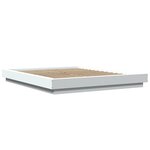 vidaXL Cadre de lit avec lumières LED sans matelas blanc 150x200 cm