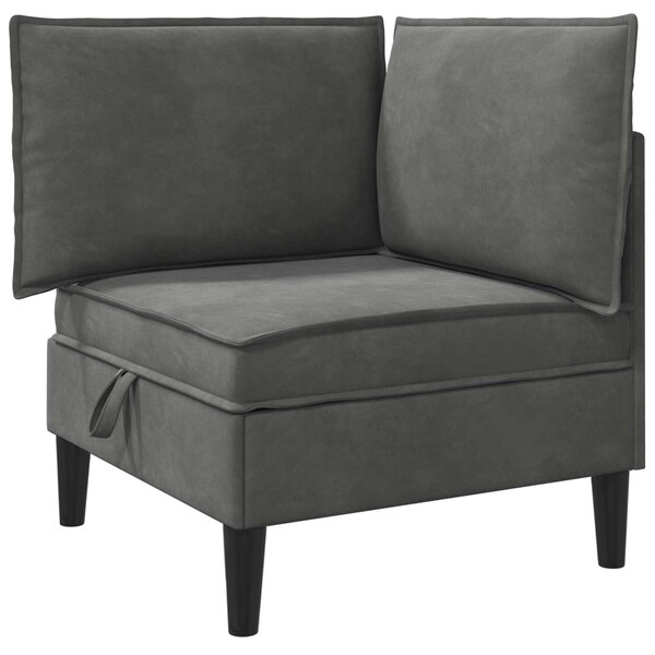 vidaXL Sofa avec rangement Gris foncé Velours
