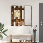 vidaXL Porte-manteau mural Montage mural Chêne fumé 100 x 10 x 100 cm
