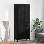 vidaXL Haut Armoire avec tiroir 2 Pièces Chêne noir Bois d'ingénierie