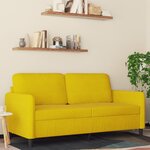 vidaXL Canapé à 2 places Jaune 140 cm Velours