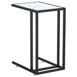 vidaXL Table d'appoint ordinateur Marbre blanc 50x35x65cm Verre trempé