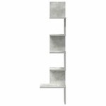 vidaXL Étagère murale d'angle gris béton 32x32x127 5cm bois ingénierie