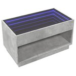vidaXL Table basse avec LED infini gris béton 90x50x50 cm