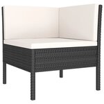 vidaXL Salon de jardin 5 Pièces avec coussins résine tressée noir