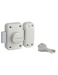 THIRARD - Verrou à bouton Transit 2 pour porte d'entrée  cylindre 40mm  4 clés  époxy blanc - THIRARD