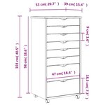 vidaXL Armoire roulante avec tiroirs MOSS bois de pin marron miel