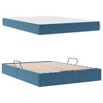 vidaXL Lit avec rangement et matelas Bleu foncé 140 x 200 cm Velours