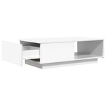vidaXL Table basse avec tiroir Blanc 95 x 55 x 31 cm Bois d'ingénierie