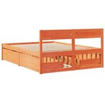 vidaXL Cadre de lit sans matelas cire marron 135x190cm bois pin massif
