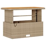 Ensemble de salle à manger de jardin 4 pièces avec coussins en poly rotin beige et acacia
