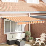 vidaXL Auvent Rétractable jaune et orange 350 x 250 cm tissu