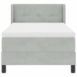 Lit à ressort avec matelas vidaXL Gris clair 90x200 cm Velours