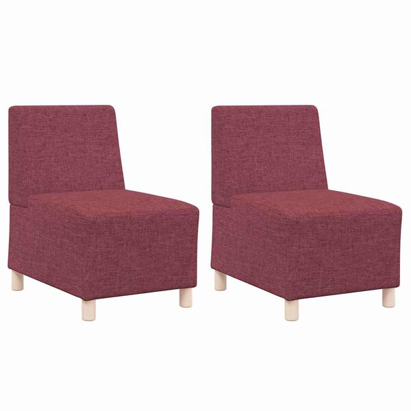 vidaXL Unité de Sofa Modulaire Sans Accoudoirs 2 Pièces Rouge