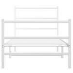 vidaXL Cadre de lit métal sans matelas avec pied de lit blanc 90x190cm