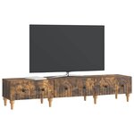 vidaXL Meuble TV Chêne fumé 147 x 34 5 x 30 cm Bois d'ingénierie