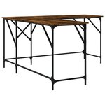 vidaXL Bureau chêne fumé 149x149x75 cm bois d'ingénierie