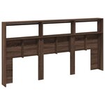 vidaXL Armoire tête de lit avec LED chêne marron 200x17x102 cm