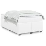 vidaXL Sommier à lattes de lit avec matelas Blanc 120x200cm Similicuir