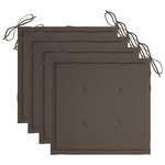 vidaXL Mobilier à dîner d'extérieur pliable 5 Pièces avec coussins bambou