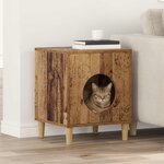 vidaXL Maison pour chat Bois ancien 42 5 x 40 x 53 cm
