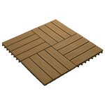 vidaXL Carreau de terrasse Design 3D 11 Pièces Teck 30 x 30 cm WPC