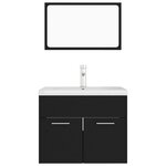 vidaXL Ensemble de meubles de salle de bain Noir Aggloméré