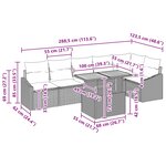 vidaXL Ensemble de canapé de jardin 7 Pièces Gris Poly rotin