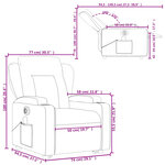 vidaXL Fauteuil inclinable de massage électrique Crème Tissu