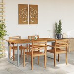 Table de repas extérieure vidaXL Grise 180x90x75 cm en acier et bois d'acacia