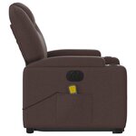 vidaXL Fauteuil inclinable de massage électrique Marron foncé Tissu