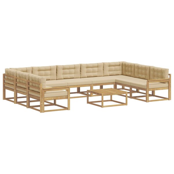 vidaXL Ensemble de canapés d'extérieur 10 pc Blanc et Beige