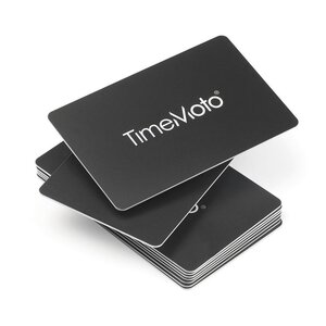 Badge RFID, compatible avec tous les systèmes de pointage TimeMoto®, 85 x 54 mm, distance de lecture de 70 mm, noir (paquet 25 unités)