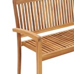 vidaXL Banc 2 places empilable de jardin 128 5 cm Bois de teck solide