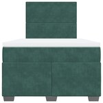 vidaXL Sommier à lattes de lit et matelas Vert foncé 120x200cm Velours
