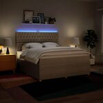 vidaXL Sommier à lattes de lit avec matelas Crème 180x200 cm Tissu