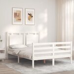 vidaXL Cadre de lit sans matelas blanc bois massif