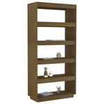 vidaXL Bibliothèque/Séparateur de pièce Marron miel 80x35x167 cm Pin