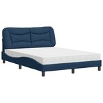 vidaXL Lit avec matelas bleu 120x200 cm tissu