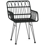 vidaXL Ensemble de salle à manger pour jardin 5 Pièces Noir Poly rotin