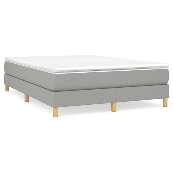 vidaXL Cadre de lit sans matelas gris clair 140x200 cm tissu