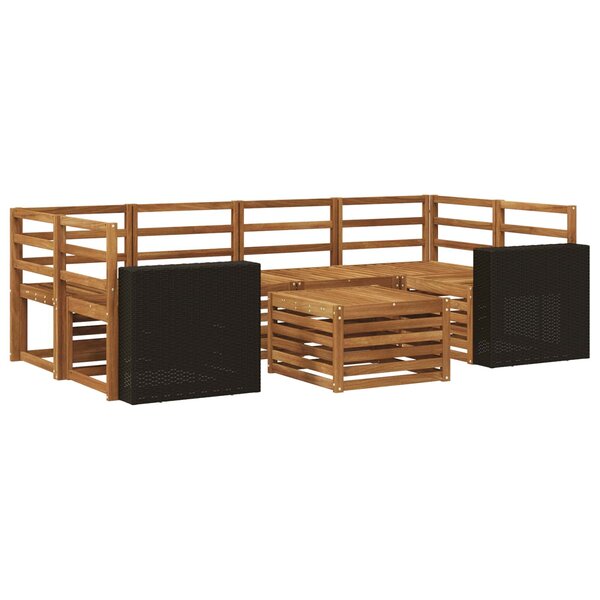 vidaXL Ensemble de canapés d'extérieur 7 pc Naturel