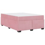 vidaXL Cadre de lit avec matelas Rose 160 x 200 cm tissu
