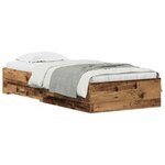 vidaXL Cadre de lit Bois Ancien 90 x 190 cm Bois d'ingénierie