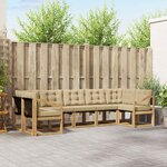 vidaXL Ensemble de canapés d'extérieur 7 Pièces Blanc et Beige