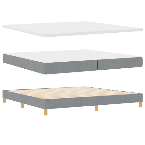 vidaXL Lit à ressorts avec matelas gris clair  200 x 200 cm  tissu