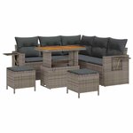 vidaXL Ensemble de canapé de jardin 8 Pièces Gris 90 x 55 x 71 cm