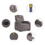 vidaXL Fauteuil inclinable de massage électrique Taupe Tissu