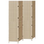 vidaXL Paravent 4 panneaux pliable beige 196x200 cm en poly rotin